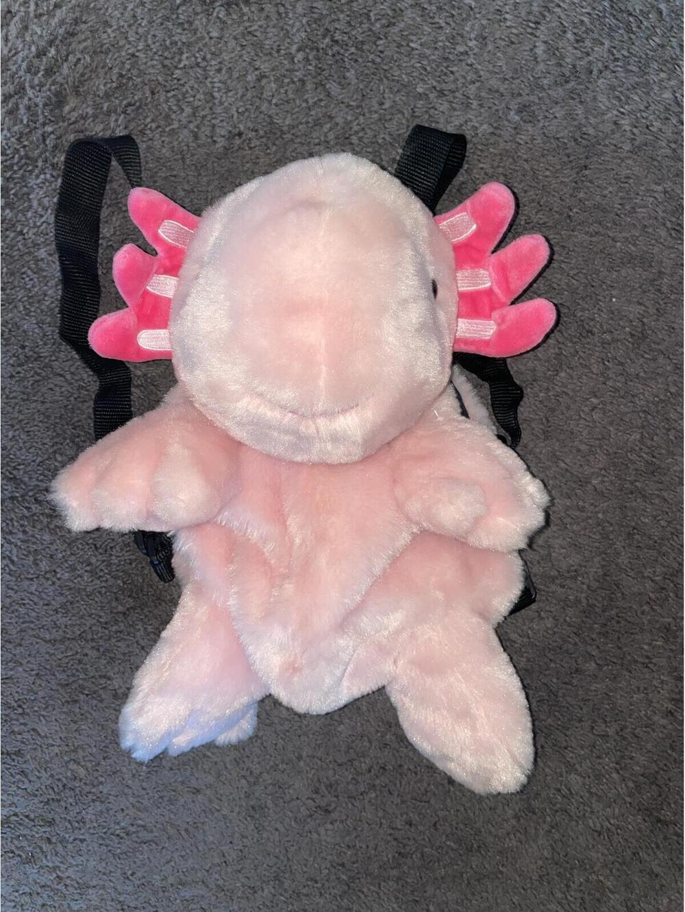 Fiesta World Axolotl Plush Kids Backpack w/ Zip Pocket